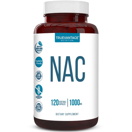 [BRSRMFQ5OYMGMCT2] NAC Supplement (N-Acetyl Cysteine) - 1000 mg-Antioxidant Support - Promotes Liver Health and Detoxification - Boosts Lung and Immune Health - Vegetable Capsules - 120 Count - 60 Servings