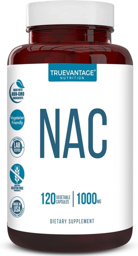 [BRSRMFQ5OYMGMCT2] NAC Supplement (N-Acetyl Cysteine) - 1000 mg-Antioxidant Support - Promotes Liver Health and Detoxification - Boosts Lung and Immune Health - Vegetable Capsules - 120 Count - 60 Servings