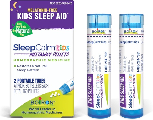 [BRSRMHTYCR7AGHQU] Boiron SleepCalm Kids aide au sommeil pour sommeil de nuit profond, relaxant, reposant - sans mélatonine et sans habitude - 2 comte (160 Pellets)