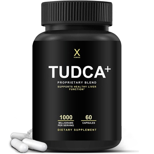 [BRSWYFQHOAOQI3YZ] HUMANX TUDCA+ 1000mg Bile Salts Liver Support Supplement, Liver and Gallbladder Cleanse Supplement - Vegan, Non GMO - USA Made Easy to Swallow Capsules - Tauroursodeoxycholic Acid Supplements