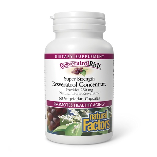 [BRSWIYL6DF6QKYLA] ResveratrolRich by Natural Factors, Super Strength Resveratrol Concentrate, Promotes Healthy Aging, 60 capsules (60 servings)