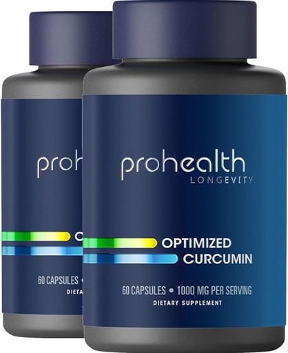 [BRSWIHYHBYHQ2CDE] ProHealth Turmeric Curcumin Supplement: 285 Times More Bioavailable - Utvecklat av neuroforskare. 1000 mg Koncentrerad Longvida Curcumin Extract Per Servering (60 X 500mg kapslar / flaska) 2 Pack