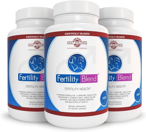 [BRSWIYQPBAAAEDTC] Daily Wellness for Men - Male Fertility Supplements, Vitamin Blend Pills - Male Count Pre-Conception for Him - Fertility Supplements for Men - 60 Capsules, 3 Pack