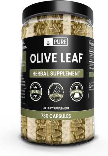 [BRSWGCANBMCBOALV] PURE ORIGINAL INGREDIENTS Olive Leaf (730 Capsules) Heç bir neft və ya Rice Doldurucu