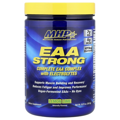 [BRSWYZD5OAMBMAD4] Maximum Human Performance Mhp Eaa Strong, All 9 Essential Amino Acid Supplements, Electrolytes, Lemon Lime