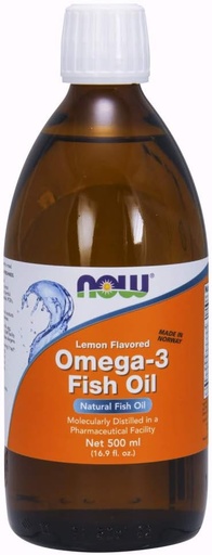 [BRSWIYYLO4DREF36] AHORA Suplementos, Omega-3 Fish Oil Liquid, Molecularmente Destilado, Lemon Flavored, 16.9-Ounce