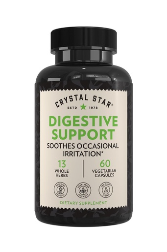 [BRSWIYT3PMCQICDE] Crystal Star Digestive Support Supplement (60 Capsules) - Herbal Gut Health Supplement that Helps with Occasional Gas & Bloating - Peppermint, Aloe Vera, Slippery Elm & Ginger – Non-GMO