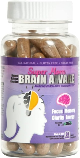 [BRSW2ZIQDINWOFY6] Super Mom Brain Awake Natural Energy Pills for Women - Brain Booster Supplement for Focus, Memory, Clarity, Energy (Nootropics Brain Support Supplement & Focus Supplement - 30 Day Supply)
