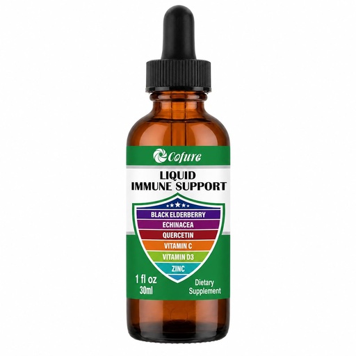 [BRSROED5OYIAKCY4] Zinc Quercetin Vitamin C D3 Liquid Immune Support with Organic Echinacea Elderberry, Immune Defense Drops Supplement for Adults- Vegan, Non-GMO, Gluten Free, 1 Fl Oz
