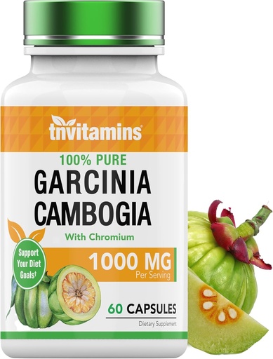 [BRSWIEL7AIPBCD3Y] tnvitamins Garcinia Cambogia 提取卡普苏莱斯(1 000 MG x 60 Pills) 与铬 → 女性和男性体重损失药 * → 体重损失抑制剂