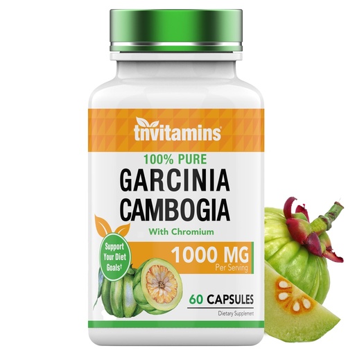 [BRSWIEL7AIPBCD3Y] tnvitamins Garcinia Cambogia Extract Capsules (1000 MG x 60 Pills) with Chromium | Weight Loss Pills for Women & Men* | Appetite Suppressant for Weight Loss