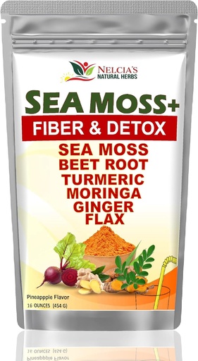 [BRSRAFQ3AUMQODY6] Milk thestile with Sea Moss and Turmiric Supplement Powder for Immune support, Body Cleanse and detox Include BeetRoot, Moringa, Dandelion, Burdock and Flax seeds | 16 ounce (28 servings)