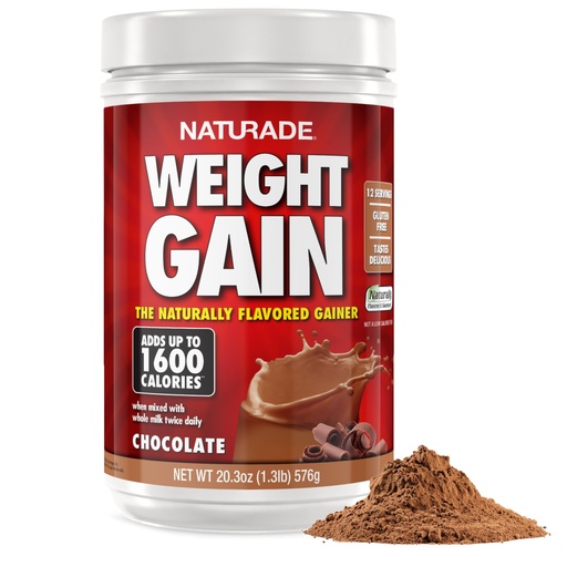 [BRSWG2QFAR5QAD3D] Naturade Weight Gain Nutrition Drink Mix for Healthy Weight Support, Balanced Calories with Protein, Vitamins & Minerals, Chocolate - 20.3 oz