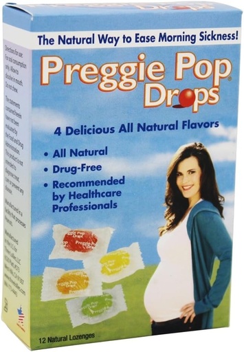 [BRSWI2YPPIBRO2YZ] Three Lollies Drops Morning Sickness & Nausea Relief during pregnancy Safe for pregnant Mom & Baby Gluten Free 4 Flavors: Lemon, Raspberry, Green Apple, Tangerine 12 Count - Pack of 1
