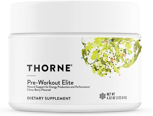 [BRSRO2QDCV7GECD7] THORNE - Elite pré-treino - Suporte Natural para Produção e Desempenho de Energia* - Citrus Berry Flavored - NSF Certified for Sport - 4.32 Oz - 24 Servings