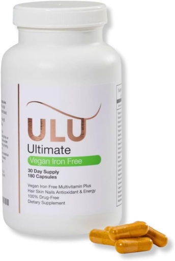 [BRSRMZD3O56WMDIZ] Ultimate Multivitamin: Vegan, Iron Free, Promotes Stronger Hair, Skin, & Nails and Improves Antioxidant & Energy with Better Sleep & Less Stress - 180 Capsules (30-Day Supply)