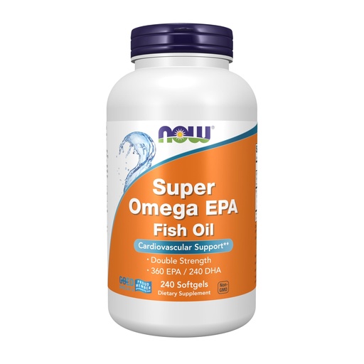 [BRSWIYQAO4NGOD34] NOW Foods Supplements, Super Omega EPA, 360 EPA / 240 DHA, Molecularly Distilled, Cardiovascular Support*, 240 Softgels