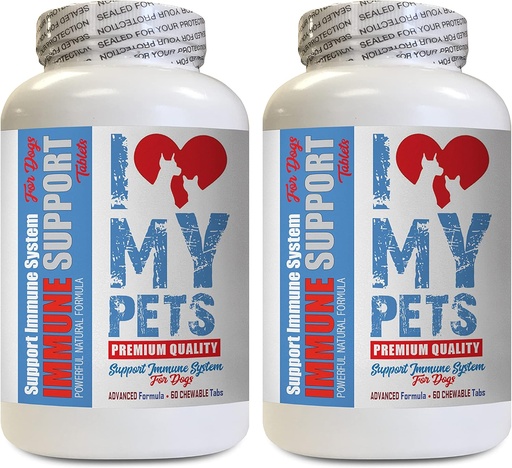 [BRSWGGI6AQFWKFI7] I LOVE MY PETS LLC Dog Immune Vitamins - Dog Immune Support - Booster - Healthy PET - Supplement - Dog Immune System - 120 Treats (2 Bottles)
