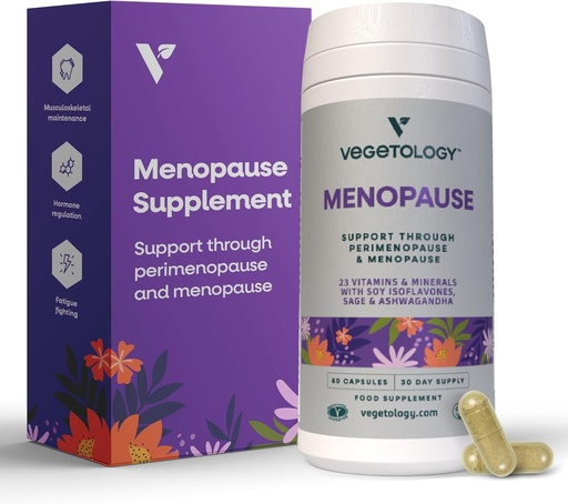 [BRSROFL3OV6Q4GTO] Vegan Menopause Supplements (60 Capsules) — Perimenopause and Menopause Vitamins — Women's Supplements — Perimenopause Supplements for Women — Food Supplement — Menopause Support