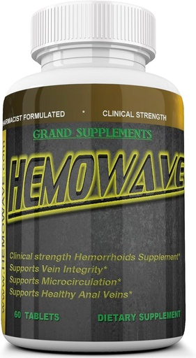 [BRSWGEIQOYJWOH3H] HEMOWAVE The Natural Approach to Hemorrhoid, and Piles Swelling Relief. with Added Vitamin K. 60 Tablets