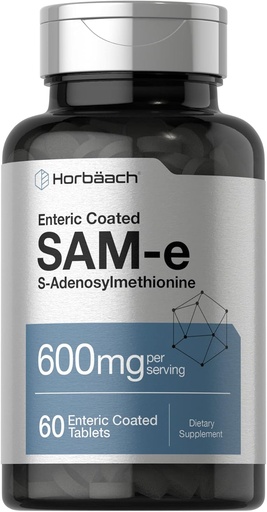 [BRSRMAADDEBBQD3G] Horbäach SAM-e Suplemento 600mg tención 60 Tablets Vegetarian ← S-Adenosyl Methionine ← Non-GMO &amp; Gluten Free