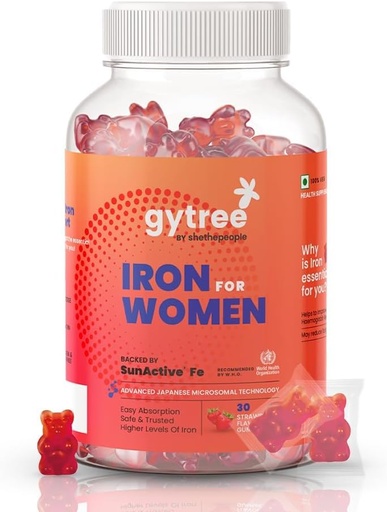 [BRSRABQNDEMQEYL4] Gy.Tree Iron Gummies for Women, SunActive Fe Formula, 30 Count, Pregnancy Safe