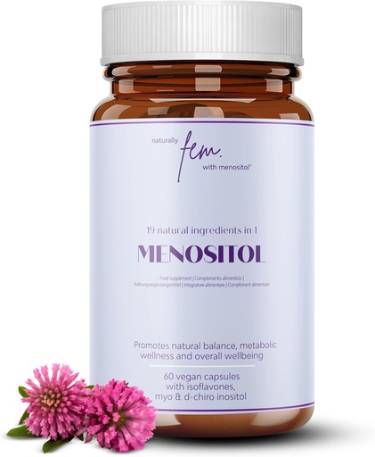 [BRSRMBTQDIJQGYD3] Inositol FEM Menopause 19-in-1 | Perimenopause & Menopause Supplements with Myo-Inositol, D-chiro and Isoflavones | Maintain Metabolic Health & Control your Silhouette | Natural, Hormone & Soy Free