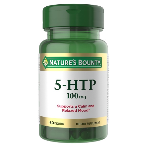 [BRSWIYQZCFYQEEA3] Nature's Bounty 5-HTP Pills and Dietary Supplement, Supports a Calm and Relaxed Mood, 100mg, 60 Capsules