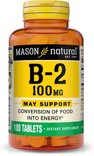 [BRSWI2QPAABBQEQZ] MASON NATURAL VITAMIN B-2 100mg 100 TABS
