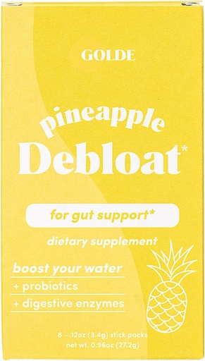 [BRSRMBIBAF6B42Y7] GOLDE Pineapple Debloat - Probiotic Supplement for Natural Bloat Relief and Lasting Digestive Balance - Vegan, Keto, Low-Sugar - 8 Servings