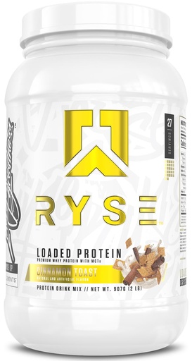 [BRSWGFQZAF6RYET4] RYSE Loaded Protein Powder - Cinnamon Toast - 25g Whey Protein Isolate & Concentrate with Prebiotic Fiber & MCTs - Low Carb, Low Sugar, Digestive-Friendly - 27 Servings / 2 lb Tub