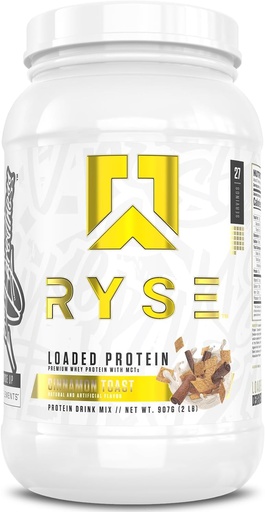 [BRSWGFQZAF6RYET4] RYSE Loaded Protein Powder - Cinnamon Toast - 25g Whey Protein Isolate " Concentrate with Prebiotic Fiber " MCTs - Low Carb, Low Sugar, Digestive-Friendly - 27 Servings / 2 lb Tub