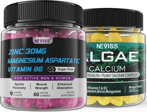 [BRSRAHAQB4JQMFY4] NEVISS Algae Calcium Gummies with Zinc and Magnesium Supplement