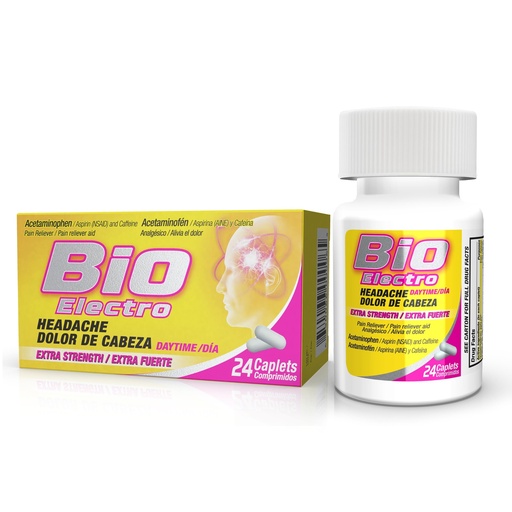 [BRSWIEL7AEFACG36] BioElectro Extra Strength Pain & Headache Relief Tablets, 24 Count