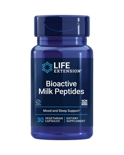 [BRSWIZQYBEGB2CT4] Life Extension Bioactive Milk Peptides, Healthy Mood Support, Sleep Supplement, Relaxation, Milk peptides, Casein decapeptide, Hormone-Free, Gluten-Free, Non-GMO, Vegetarian, 30 Capsules