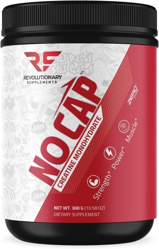 [BRSRMAIHDIHAYCT4] Revolutionary Supplements No Cap Creatine Monohydrate Powder - 5mg per Scoop, 60 Servings - Unflavored, Enhance Muscle Growth, Boost Performance - 100% Pure, Safe and Effective