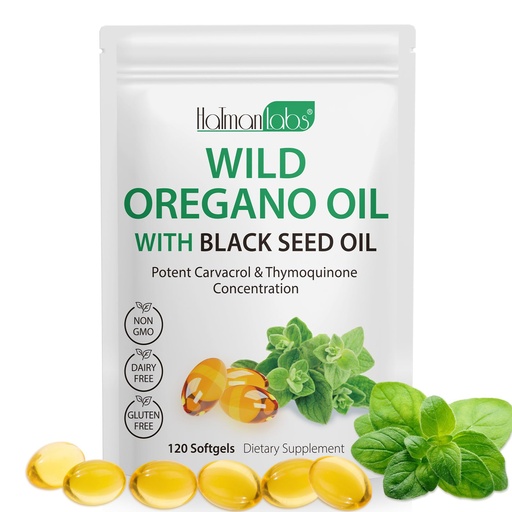 [BRSRAGAHCEJWY2DG] newseel Oil of Oregano with Black Seed Oil, Organic Oregano Oil Softgels,Oregano Oil Capsules Organic,Non-GMO, Gluten Free,120