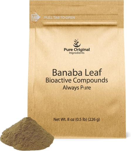[BRSW2AYFBEHBMH35] PURE ORIGINAL INGREDIENTS Banaba Leaf Powder (8 oz) Always Pure, No Fillers or Additives, Non GMO