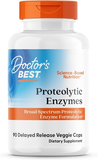 [BRSWIY3RBUIAMDL6] Mejores Enzimas Proteolíticas del Doctor, Fórmula de Enzima Proteolítica Amplia espectro Proteolítica, No GMO, Vegetariano 90 Caps de Veggie