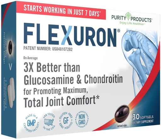 [BRSWGFQZOQPWK2TF] 純度プロダクト Flexuron の接合箇所の方式 3X は Glucosamine および Chondroitin よりよく-ちょうど 7 日に働くことを始めて下さい- Krill オイル、低い分子量 Hyaluronic 酸、アスタキサンチン- 30 の計算 (1)
