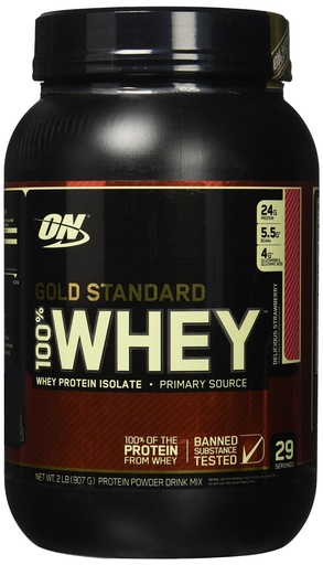 [BRSWIFYEBACGK23U] Optimum Nutrition Gold Standard Whey Delicious Strawberry - 2.07 lbs