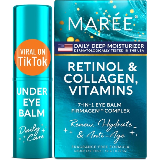 [BRSROBQBC4FBOCTB] MAREE Under Eye Balm Stick with Retinol & Ceramide Complex - Facial Moisturizer for Dark Circles & Wrinkles - Under Eye Brightener Stick, Anti Wrinkle Hydrating Face Skincare