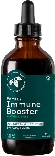 [BRSWI2Q5OENGK2D4] Mountain Meadow Urter Familie Immune Booster Ekstrakt med Sambucus Elderberry og Echinacea | Optimal Immune Support for hele familien | Tinktur, 4 oz