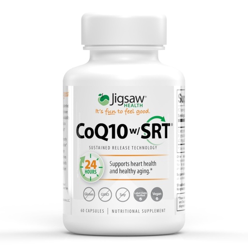 [BRSWGYYZPMOWEDQ6] Jigsaw Health CoQ10 w/SRT | Heart Health Support | with Sustained Release Technology | 60 Capsules