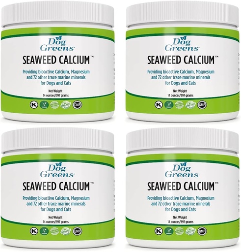 [BRSWGAAEDF6AMGYZ] Jūrų dumblių kalcio mineralų priedas šunims ir katėms, 14 oz - Ankstesnis Gamtos geriausias Seaweed Kalcis, Aukštesnės kokybės nei kaulų miltai arba kiaušinių apvalkalo milteliai, Eterinis kalcis gyvūnams (4 pakuotė)