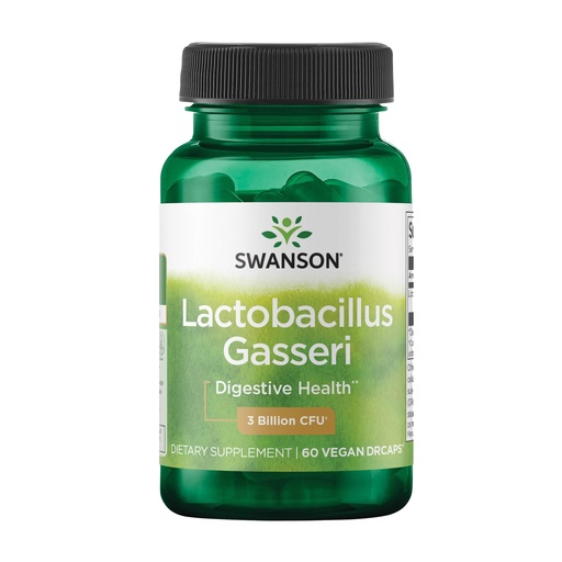 [BRSWIHIFCICQO3YZ] Swanson Lactobacillus Gasseri Probiotic for Adults Seeking Digestive and Metabolic Support with 3 Billion CFU - Acid-Resistant, No Refrigeration (60 Vegan Capsules)