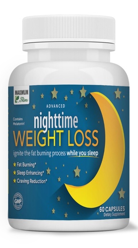 [BRSWECQKBZ6QYD3F] Maximum Slim Nighttime Weight Support – Gentle Fat Burning & Sleep Aid – African Mango, Resveratrol & Green Tea – Non-GMO, Vegan, 60 Capsules
