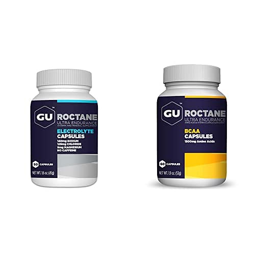 [BRSW2EI7BAFA4D3K] GU Energy Roctane Ultra Endurance Variety Pack; Electrolyte Capsules and BCAA Branch Chain Amino Acid with Vitamin B Capsules, 2 Bottles (110 Total)