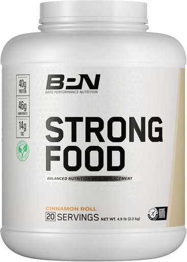 [BRSW2BITO4AWGDY2] BARE PERFORMANCE NUTRITION, BPN Strong Food Complete Nutrition Meal Replacement, Cinnamon Roll