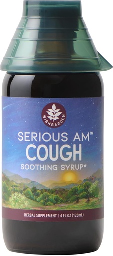 [BRSW2HQPCN6AIYLA] WishGarden Herbs Serious Cough AM Soothing Syrup - Natural Herbal Daytime Non-Drowsy Cough Suppressant for Adults with Elderberry Calms Cough Reflex, Normalizes Mucus Production, Opens Chest, 4oz